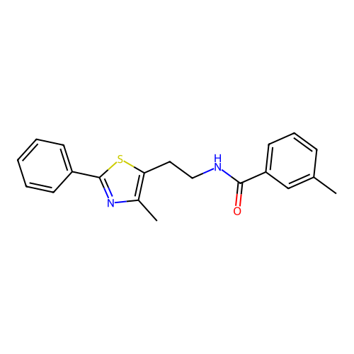 3-methyl-N-[2-(4-methyl-2-phenyl-1,3-thiazol-5-yl)ethyl]benzamide structure
