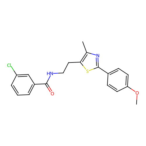3-chloro-N-{2-[2-(4-methoxyphenyl)-4-methyl-1,3-thiazol-5-yl]ethyl}benzamide structure