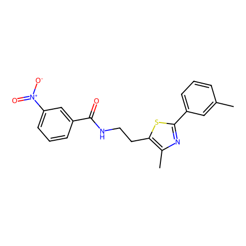 N-{2-[4-methyl-2-(3-methylphenyl)-1,3-thiazol-5-yl]ethyl}-3-nitrobenzamide structure