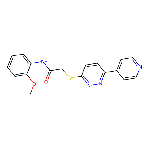 N-(2-methoxyphenyl)-2-(6-pyridin-4-ylpyridazin-3-yl)sulfanylacetamide structure