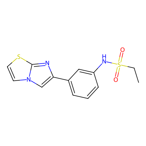 N-(3-(imidazo[2,1-b]thiazol-6-yl)phenyl)ethanesulfonamide structure
