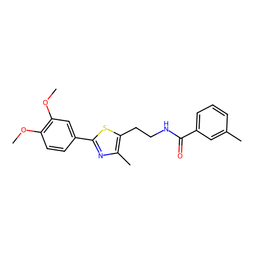 N-{2-[2-(3,4-dimethoxyphenyl)-4-methyl-1,3-thiazol-5-yl]ethyl}-3-methylbenzamide structure