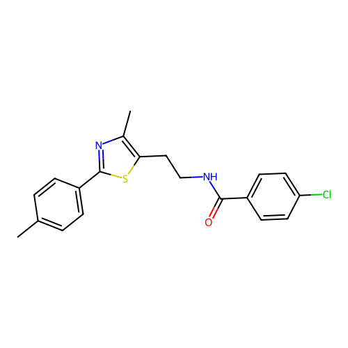 4-chloro-N-{2-[4-methyl-2-(4-methylphenyl)-1,3-thiazol-5-yl]ethyl}benzamide structure