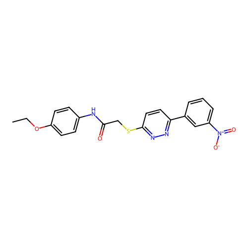 N-(4-ethoxyphenyl)-2-[6-(3-nitrophenyl)pyridazin-3-yl]sulfanylacetamide structure