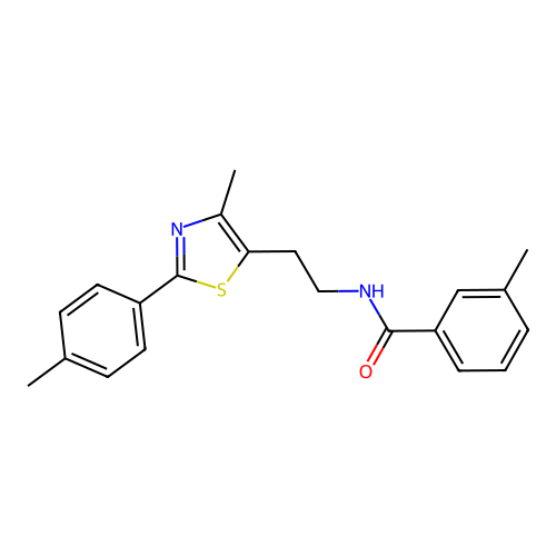 3-methyl-N-{2-[4-methyl-2-(4-methylphenyl)-1,3-thiazol-5-yl]ethyl}benzamide structure