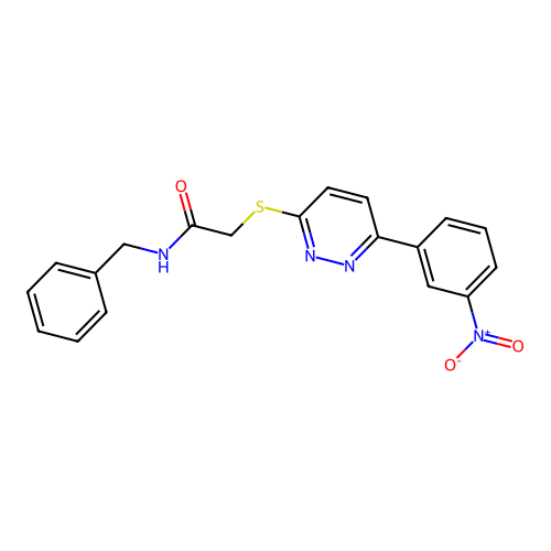 N-benzyl-2-((6-(3-nitrophenyl)pyridazin-3-yl)thio)acetamide structure