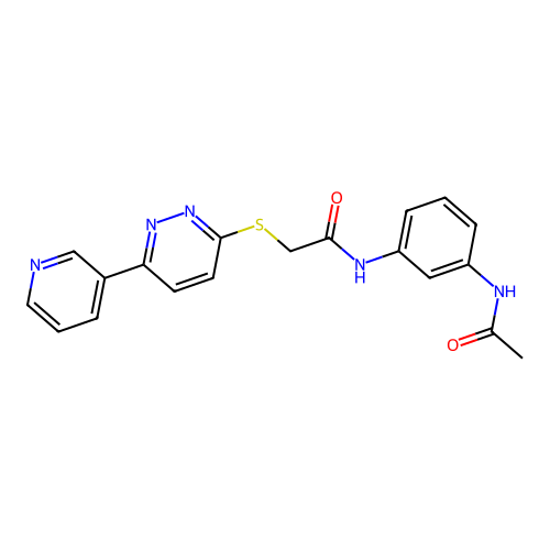 N-(3-acetamidophenyl)-2-(6-pyridin-3-ylpyridazin-3-yl)sulfanylacetamide structure