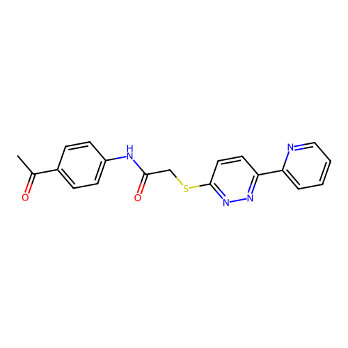 N-(4-acetylphenyl)-2-(6-pyridin-2-ylpyridazin-3-yl)sulfanylacetamide structure