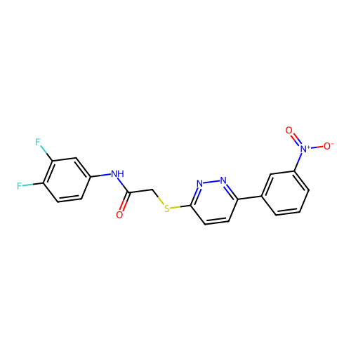 N-(3,4-difluorophenyl)-2-((6-(3-nitrophenyl)pyridazin-3-yl)thio)acetamide structure