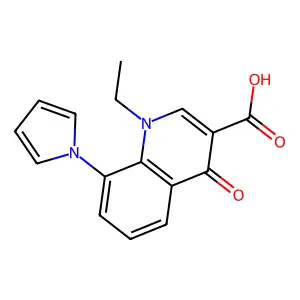 Quinoline-3-carboxylic acid, 1-ethyl-4-oxo-8-pyrrol-1-yl- structure