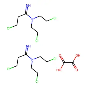 Oxalic acid--3-chloro-N,N-bis(2-chloroethyl)propanimidamide (1/2) structure