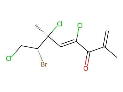 7-Bromo-4,6,8-trichloro-2,6-dimethylocta-1,4-dien-3-one structure