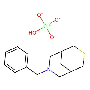 3-Thia-7-azabicyclo(3.3.1)nonane, 7-(phenylmethyl)-, perchlorate structure