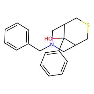 7-Benzyl-9-phenyl-3-thia-7-azabicyclo(3.3.1)nonan-9-ol structure