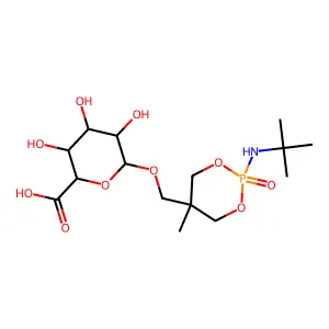 beta-D-Glucopyranosiduronic acid, (2-((1,1-dimethylethyl)amino)-5-methyl-2-oxido-1,3,2-dioxaphosphorinan-5-yl)methyl structure