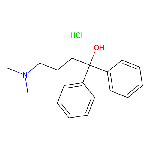 4-(Dimethylamino)-1,1-diphenylbutan-1-ol hydrochloride structure