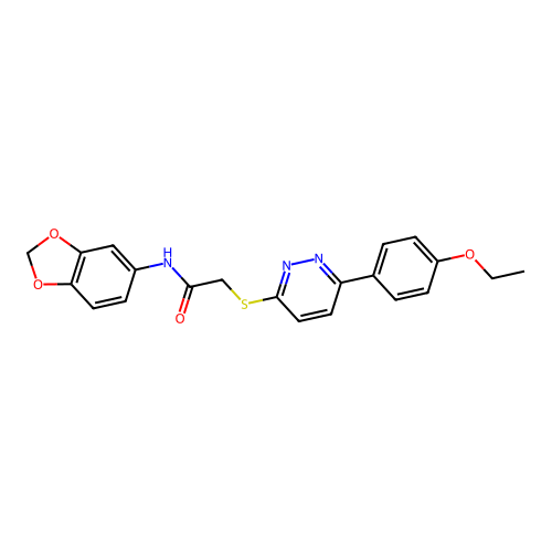 N-(1,3-benzodioxol-5-yl)-2-[6-(4-ethoxyphenyl)pyridazin-3-yl]sulfanylacetamide structure