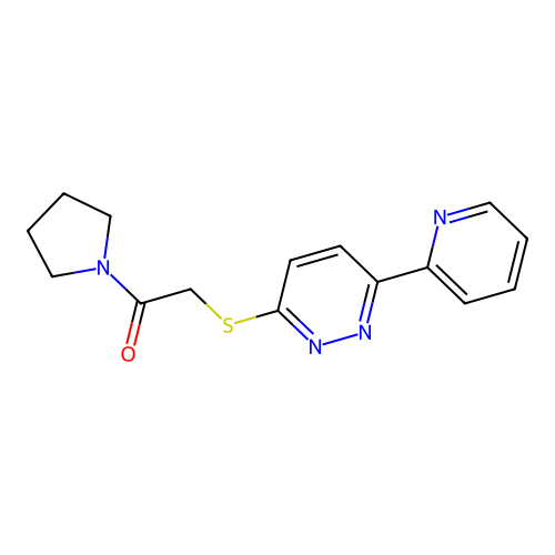 2-(6-Pyridin-2-ylpyridazin-3-yl)sulfanyl-1-pyrrolidin-1-ylethanone structure