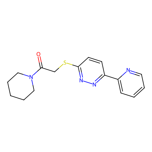 1-Piperidin-1-yl-2-(6-pyridin-2-ylpyridazin-3-yl)sulfanylethanone structure