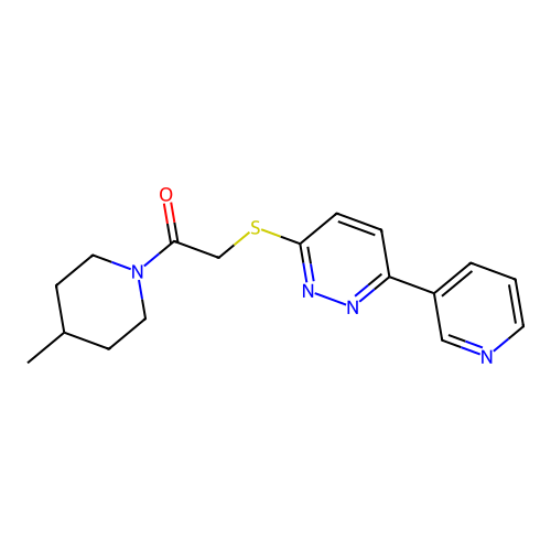 1-(4-Methylpiperidin-1-yl)-2-(6-pyridin-3-ylpyridazin-3-yl)sulfanylethanone structure