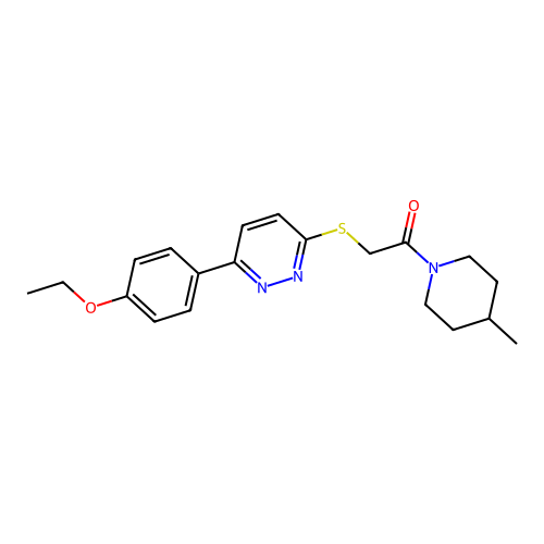 2-[6-(4-Ethoxyphenyl)pyridazin-3-yl]sulfanyl-1-(4-methylpiperidin-1-yl)ethanone structure