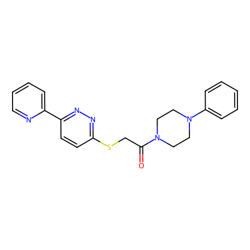 1-(4-Phenylpiperazin-1-yl)-2-(6-pyridin-2-ylpyridazin-3-yl)sulfanylethanone structure