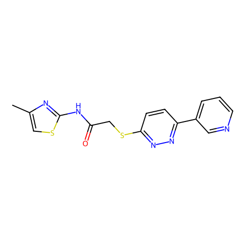N-(4-methylthiazol-2-yl)-2-((6-(pyridin-3-yl)pyridazin-3-yl)thio)acetamide structure