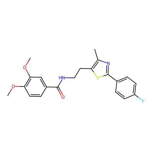 N-{2-[2-(4-fluorophenyl)-4-methyl-1,3-thiazol-5-yl]ethyl}-3,4-dimethoxybenzamide structure