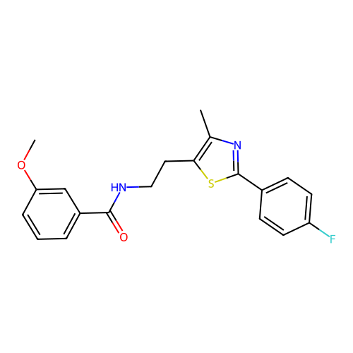 N-{2-[2-(4-fluorophenyl)-4-methyl-1,3-thiazol-5-yl]ethyl}-3-methoxybenzamide structure