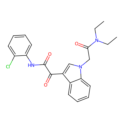N-(2-chlorophenyl)-2-[1-[2-(diethylamino)-2-oxoethyl]indol-3-yl]-2-oxoacetamide structure