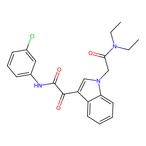N-(3-chlorophenyl)-2-[1-[2-(diethylamino)-2-oxoethyl]indol-3-yl]-2-oxoacetamide structure