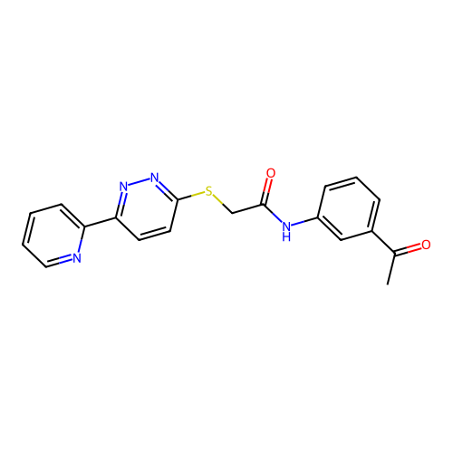 N-(3-acetylphenyl)-2-((6-(pyridin-2-yl)pyridazin-3-yl)thio)acetamide structure