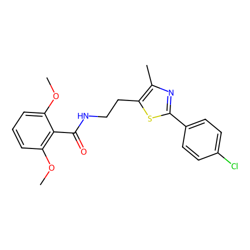 N-{2-[2-(4-chlorophenyl)-4-methyl-1,3-thiazol-5-yl]ethyl}-2,6-dimethoxybenzamide structure