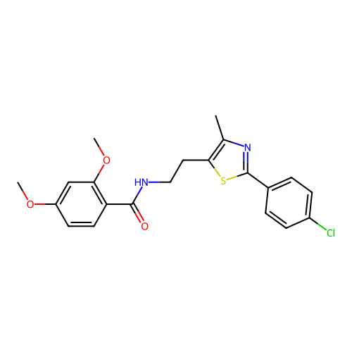 N-{2-[2-(4-chlorophenyl)-4-methyl-1,3-thiazol-5-yl]ethyl}-2,4-dimethoxybenzamide structure