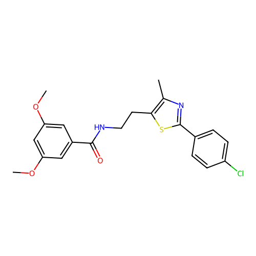 N-{2-[2-(4-chlorophenyl)-4-methyl-1,3-thiazol-5-yl]ethyl}-3,5-dimethoxybenzamide structure