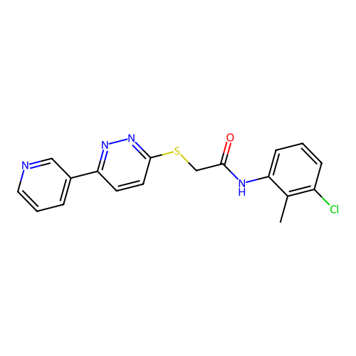 N-(3-chloro-2-methylphenyl)-2-(6-pyridin-3-ylpyridazin-3-yl)sulfanylacetamide structure