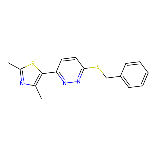 5-(6-(Benzylthio)pyridazin-3-yl)-2,4-dimethylthiazole structure