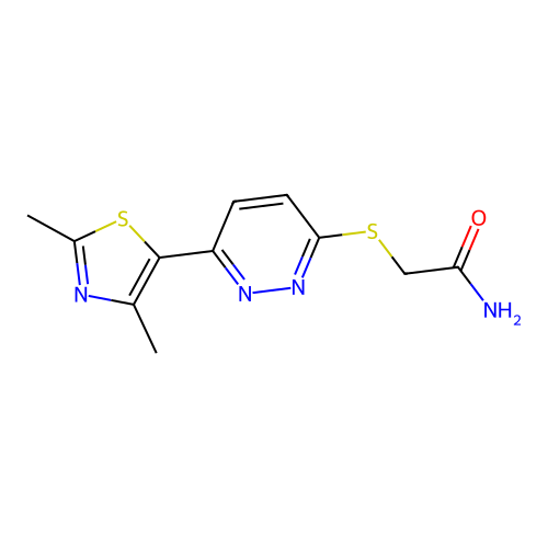 2-[6-(2,4-Dimethyl-1,3-thiazol-5-yl)pyridazin-3-yl]sulfanylacetamide structure