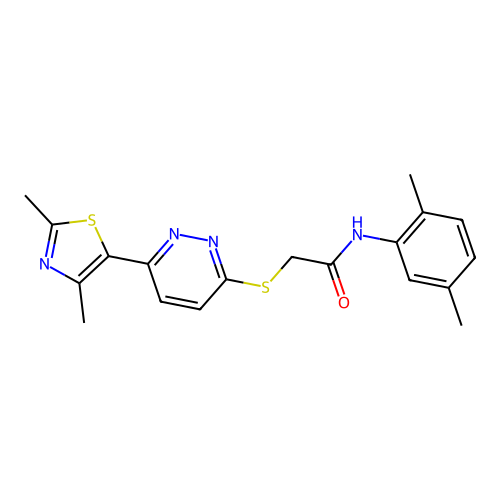 2-{[6-(2,4-dimethyl-1,3-thiazol-5-yl)pyridazin-3-yl]sulfanyl}-N-(2,5-dimethylphenyl)acetamide structure