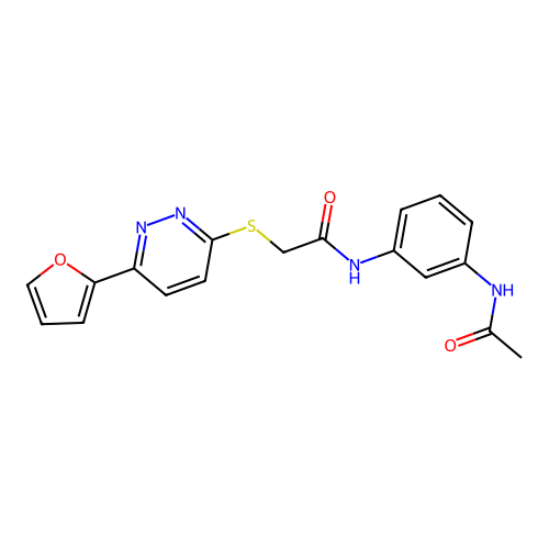 N-(3-acetamidophenyl)-2-[6-(furan-2-yl)pyridazin-3-yl]sulfanylacetamide structure