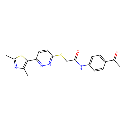 N-(4-acetylphenyl)-2-((6-(2,4-dimethylthiazol-5-yl)pyridazin-3-yl)thio)acetamide structure