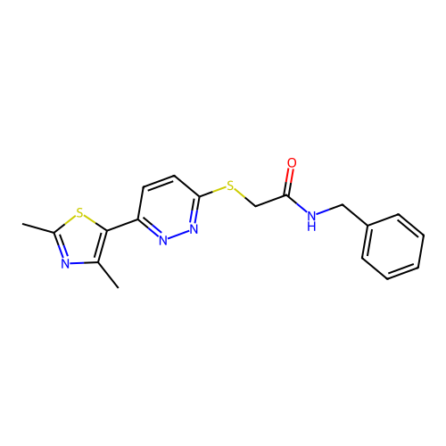 N-benzyl-2-((6-(2,4-dimethylthiazol-5-yl)pyridazin-3-yl)thio)acetamide structure