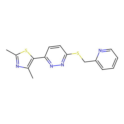 2,4-Dimethyl-5-(6-((pyridin-2-ylmethyl)thio)pyridazin-3-yl)thiazole structure