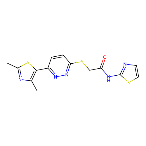 2-((6-(2,4-dimethylthiazol-5-yl)pyridazin-3-yl)thio)-N-(thiazol-2-yl)acetamide structure