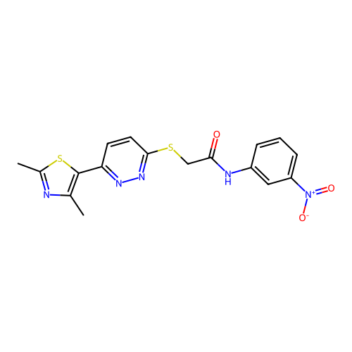 2-((6-(2,4-dimethylthiazol-5-yl)pyridazin-3-yl)thio)-N-(3-nitrophenyl)acetamide structure