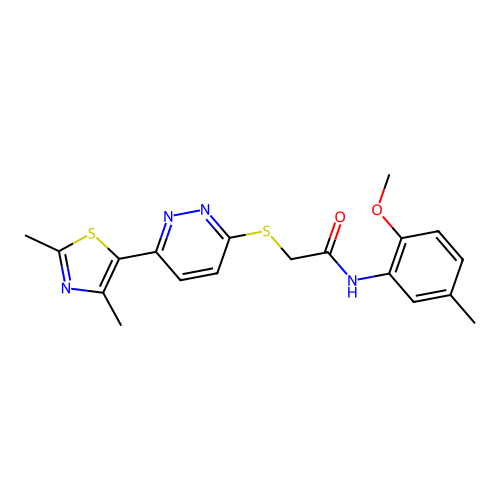 2-[6-(2,4-dimethyl-1,3-thiazol-5-yl)pyridazin-3-yl]sulfanyl-N-(2-methoxy-5-methylphenyl)acetamide structure