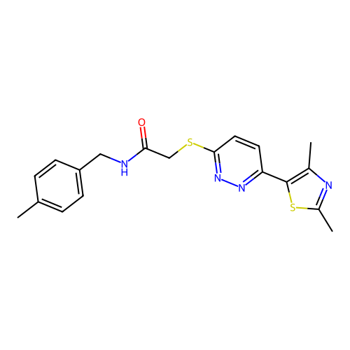 2-((6-(2,4-dimethylthiazol-5-yl)pyridazin-3-yl)thio)-N-(4-methylbenzyl)acetamide structure