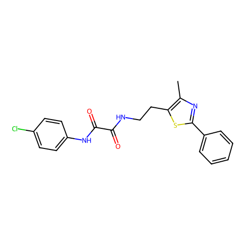 N1-(4-chlorophenyl)-N2-(2-(4-methyl-2-phenylthiazol-5-yl)ethyl)oxalamide structure