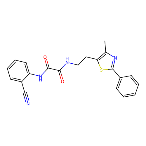 N1-(2-cyanophenyl)-N2-(2-(4-methyl-2-phenylthiazol-5-yl)ethyl)oxalamide structure
