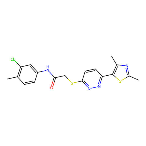 N-(3-chloro-4-methylphenyl)-2-{[6-(2,4-dimethyl-1,3-thiazol-5-yl)pyridazin-3-yl]sulfanyl}acetamide structure